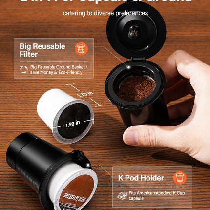 SHARDOR Single Serve Coffee Maker, Hot and Iced Coffee Machine for K Cup Pods &