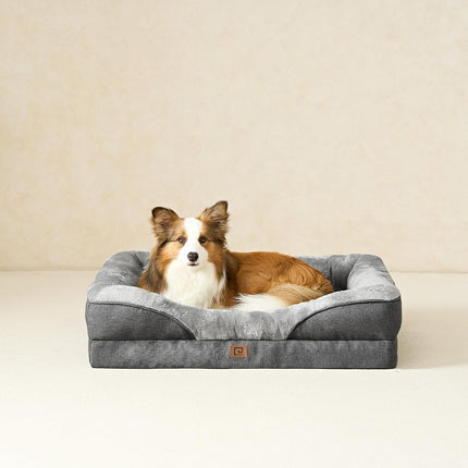 EHEYCIGA Memory Foam Dog Bed for Large Sized, Orthopedic Dog Sofa with Sides and