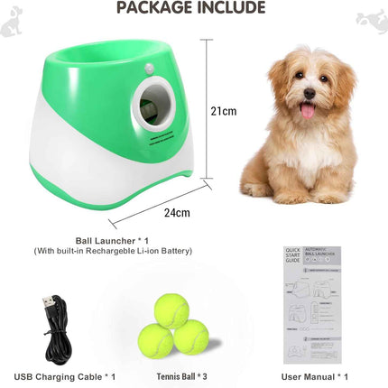 FENTERXY Automatic Dog Ball Thrower with 3 Balls Interactive Tennis Ball Launche