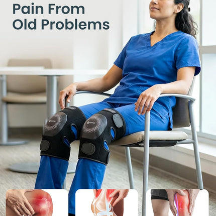 COMFIER Cordless Knee Massager with Heat and Vibration, Graphene Heating for Kne