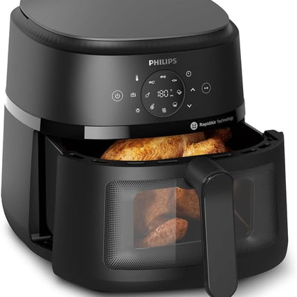Philips 2000 Series Air Fryer with Window, 6.2L Capacity, 13 Cooking Functions & RapidAir Technology, Black
