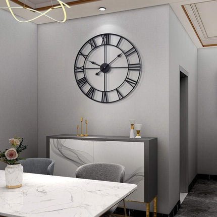 LEIKE Large Wall Clocks for Home Decor,Modern, 16" Round, Rustic, Silent Non Tic