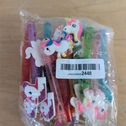 AFZMON 24 Unicorn Party Favors Bubble Wands for Kids, Rainbow Horse Mini Bubbles