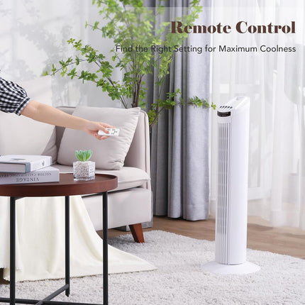 (No remote) 30'' Tower Fan, Portable Oscillating Quiet Cooling Fan, 3 Speeds, Bu