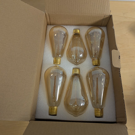 HESSION 6-Pack Edison Light Bulbs, 60w Vintage Edison Bulb, Squirrel Cage Filame