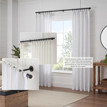 MODE Cambria® Designer Series - Premium 3 foot Custom Curtain Rod - 1-1/8 inch L