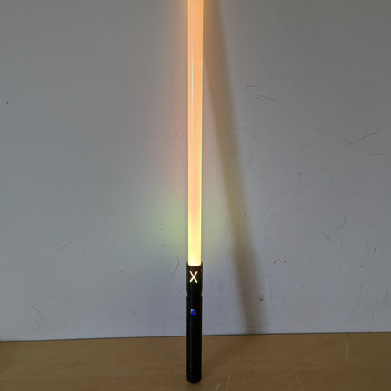 Dueling Lightsaber with 58 cm Blade, 12 RGB Colors, 2-in-1 Light Sabers with Realistic Sound Effects & Aluminum Hilt
