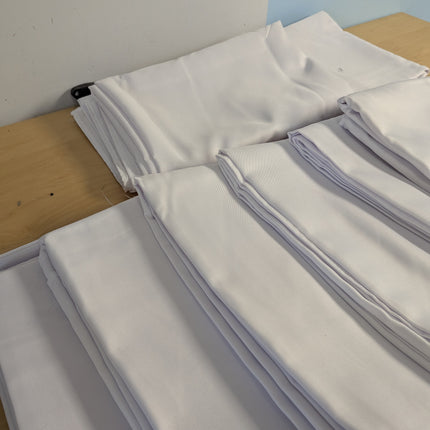 REWOMC 8 Pack White Tablecloths for 8ft Rectangle Tables 90 x 132 Inch - Polyest