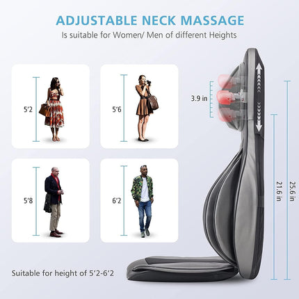 Comfier Full Body Massage Chair Pad -Shiatsu Neck and Back Massager with Heat, K