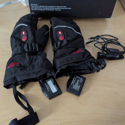 Heated Gloves for Men Women, SAVIOR HEAT Electric Battery Powered Ski Gloves, Re