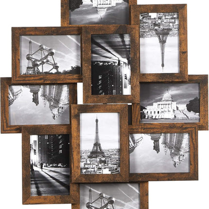 SONGMICS Collage Picture Frames, 10 Frames for 4x6 Photos, Collage Photo Frames