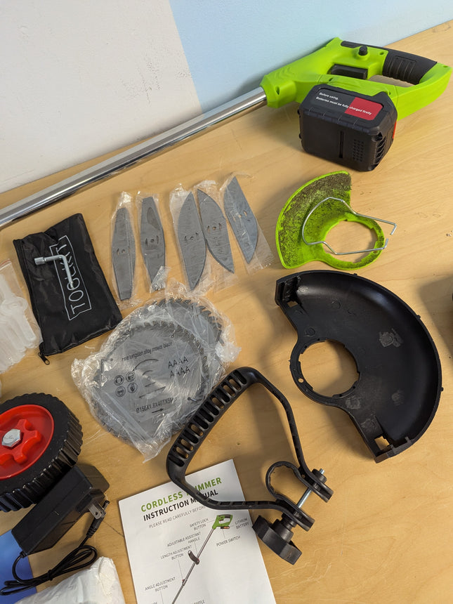 weed wacker eater battery powered - cordless electric weed wacker wheels grass t