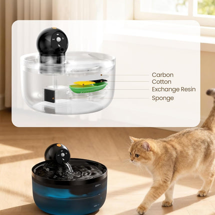 Wireless Cat Water Fountain Cordless: Automatic Cats Fountains Battery Operated