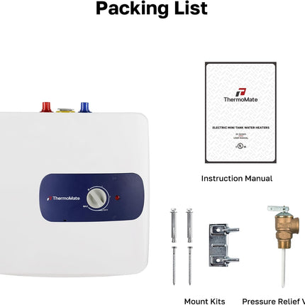 ThermoMate ES800 Electric Tank Water Heater, 8 Gallon 1440W Point of Use Mini Hot Water Tank, 120V Plug-In, UL Listed