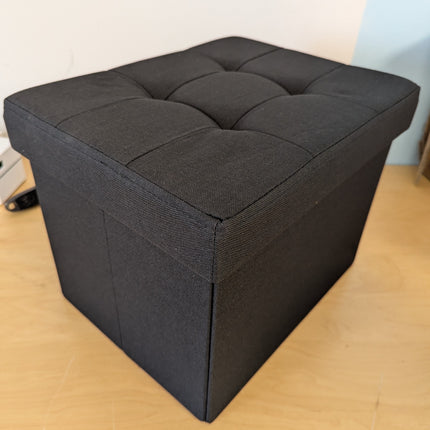 SONGMICS Small Folding Storage Ottoman, Foot Rest Stool, 31 x 41 x 31 cm, 286 kg