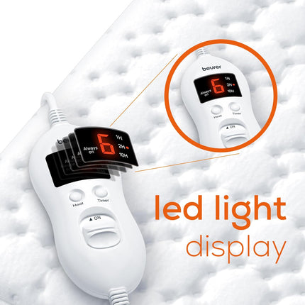 Beurer UWB55 Heated Underblanket with 8 Temperature Settings & Ultra-Soft Fleece