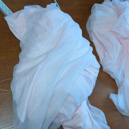 2 Pack Pink Table Cloth for 6 Foot Rectangle Tables, Pink Tulle Table Skirt Stre