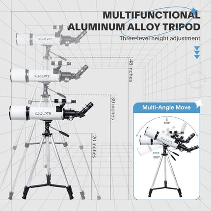 Telescope 80mm Aperture 600mm - Astronomical Portable Refracting, Fully Multi-Co