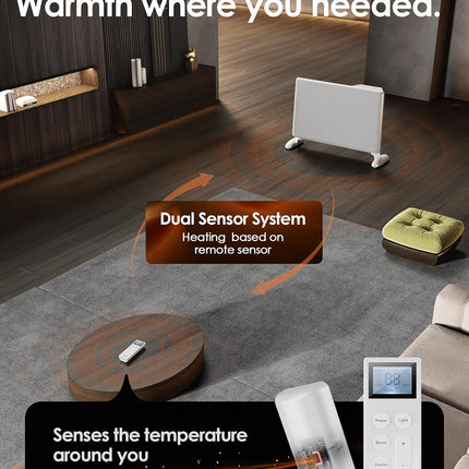 (Black) Ballu Mica Infrared Space Heater Indoor Use,Electric Panel Heater with L