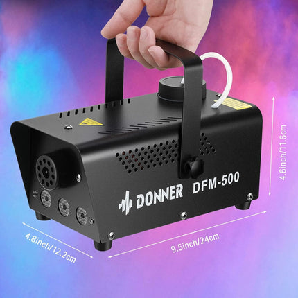 Donner DFM-500 500W Fog Machine with Controllable RGB LED Lights, DJ Smoke Machi
