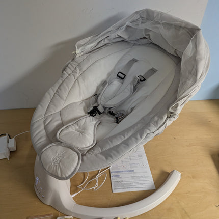 Jool Baby Nova Baby Swing for Infants with Bluetooth Music, Remote, 5 Motion Levels & Removable Canopy, Stone