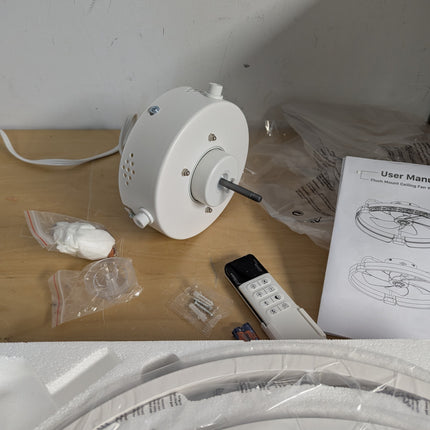 LANMEL 20 Inch Low Profile Ceiling Fans with Lights and Remote,7-Blade Fandelier