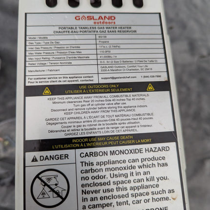 GASLAND Outdoors BS158 1.58GPM 6L Portable Gas Water Heater, Propane Tankless Wa