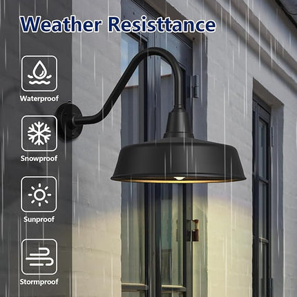 Ytzlvw 24Inch Large Outdoor Gooseneck Barn Lights from Dusk to Dawn, Extended Ar