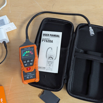 PT520A Natural Gas Detector, Gas Leak Detector with 43.5cm Gooseneck, Locates So