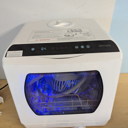 AIRMSEN AE-TDQR03 Countertop Portable Dishwasher, Compact Mini Dishwasher with 5