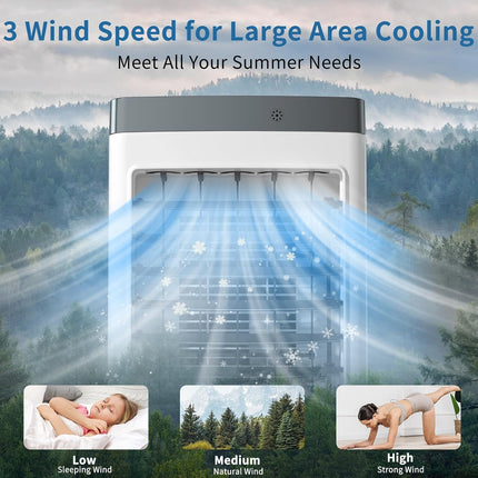 Portable Air Conditioner, Evaporative Air Cooler [40Hrs Lasting], Portable AC w/