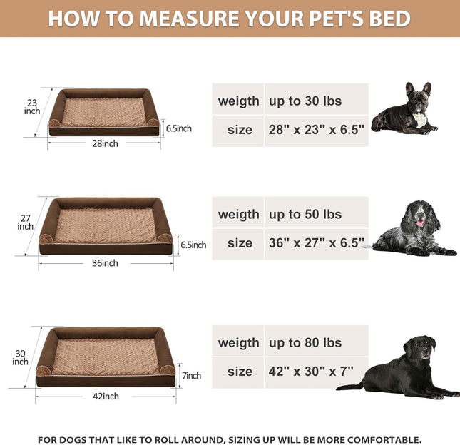 BFPETHOME Dog Beds for Large Dogs, Orthopedic Dog Bed for Medium Large Dogs,Big