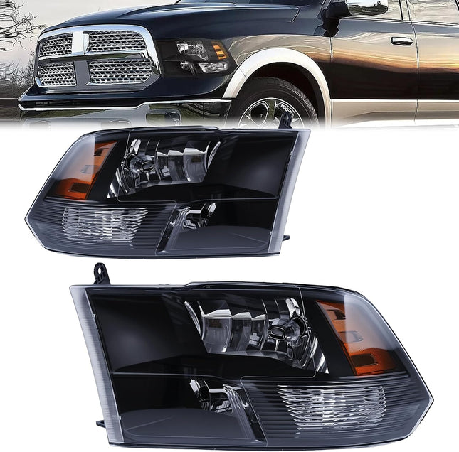Headlight Assembly Compatible with 2009-2018 Dodge Ram 1500/2010-2018 Dodge Ram