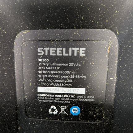 STEELITE 13 in 20V Cordless Electric Lawn Mower, Brushless with 5-Position Cutting Height & 4.0Ah Battery