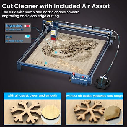 SCULPFUN S30 Ultra 22W Laser Engraver with Auto Air Assist and 23.6"x 23.6"(600x