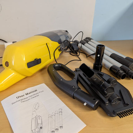 Cordless Pool Vacuum, 60-Min Runtime Rechargeable Pool Cleaner for Above Ground