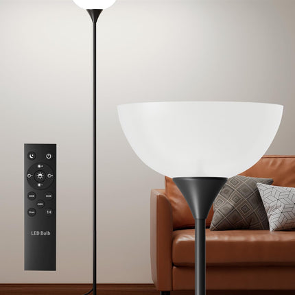 Luckystyle Torchiere Floor Lamp, 1200LM Super Bright Dimmable Standing Lamp