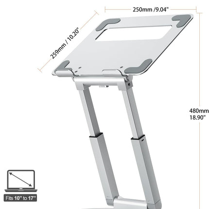 tounee Laptop Stand for Desk Adjustable Height, Telescopic Computer Stand with P