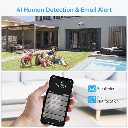 5MP HD, Audio Wireless Security Camera System, 3TB Hard Drive, SMONET 8CH Comple