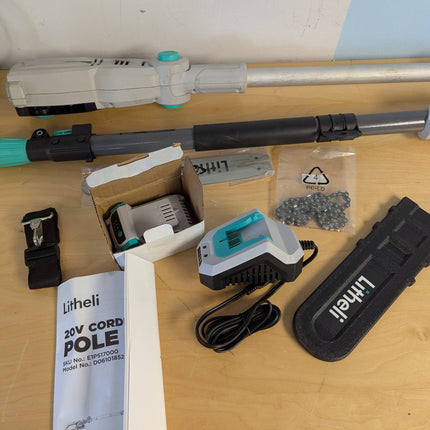 Litheli Cordless Pole Saw 10-Inch, 20V Battery-Powered Pole Saws for Tree Trimmi