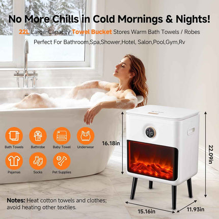 AAOBOSI Heated Towel Warmer for Bathroom - Luxury Towel Warmers Bucket with 3D F