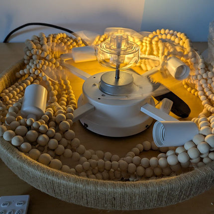 DSYBRI 20 Inch Boho Chandelier Ceiling Fan with Light, Caged Indoor Ceiling Fan