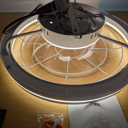 Ceiling Fans with Lights Flush Mount, White Low Profile Modern Ceiling Fan with