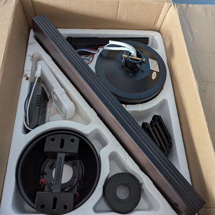 52 Inch Ceiling Fans with Lights and Remote, Black Ceiling Fan with 5 Blades, 6