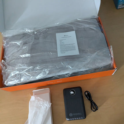 FREEHILL Heated Blanket Battery Operated, 9V Portable Cordless Heated Blanket We