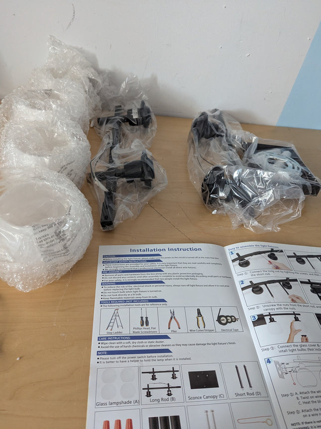 4-Light Modern Vanity Lighting Fixtures, Bathroom Wall Mounted Vanity Light,Blac