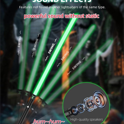 Dueling Lightsaber with 58 cm Blade, 12 RGB Colors, 2-in-1 Light Sabers with Realistic Sound Effects & Aluminum Hilt