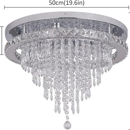 Deckrico Crystal Chandelier Modern LED Ceiling Lamp Flush Mount Lighting Fixture