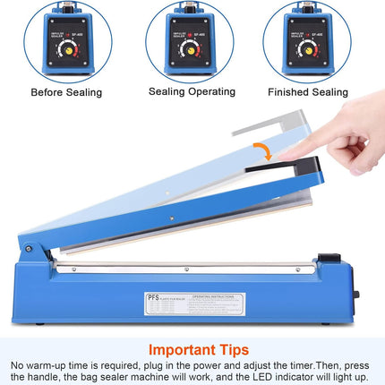 INCOMPLETE Apstour 16 inch Impulse Heat Sealer, Manual Bag Sealing Machine, 8-Level Temperature Control (Sealer Only)