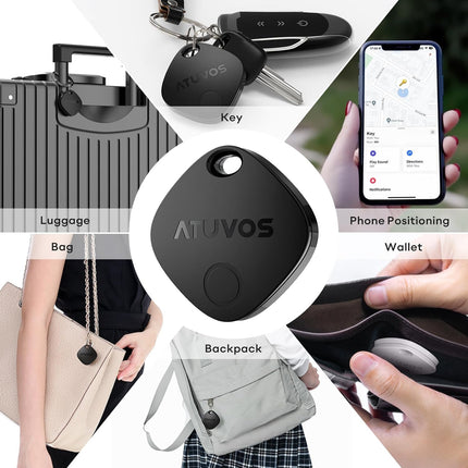 ATUVOS Air Tracker Tag 2 Pack, Luggage Tracker Key Finder Work with Apple Find M